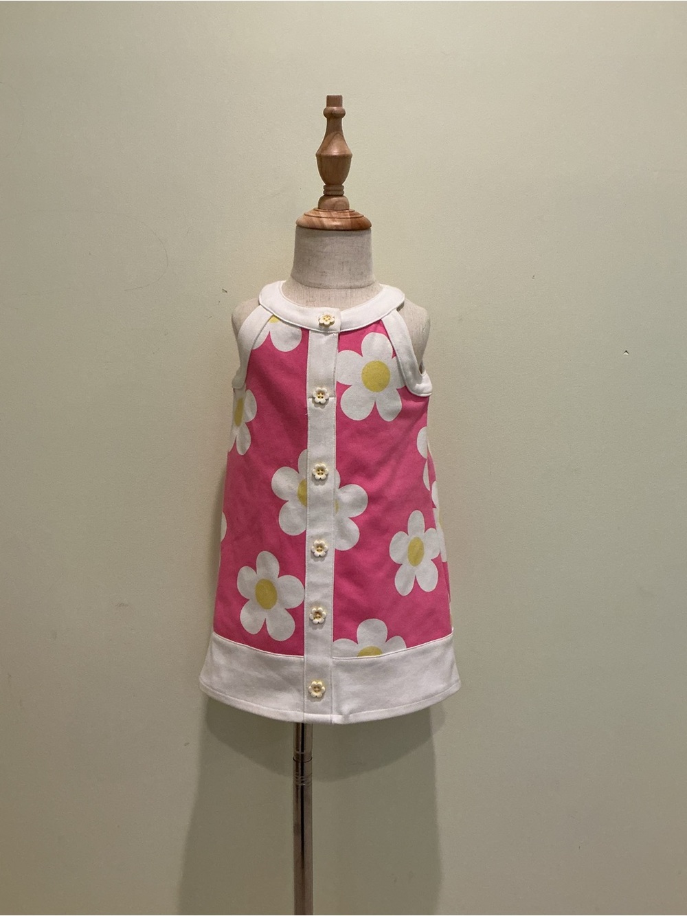Gymboree Pink Daisy Button-Front Tank Groovy Dress